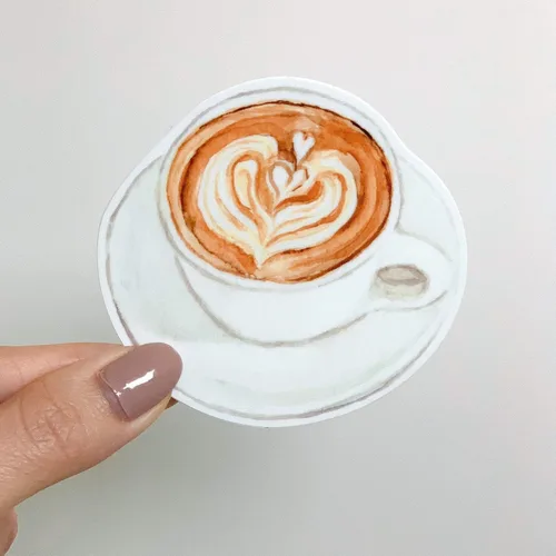Vista 2 de Coffee Latte Magnet for Refrigerator, Fridge Magnet, Coffee Magnet Décor, For Locker Whiteboard 5 Inch