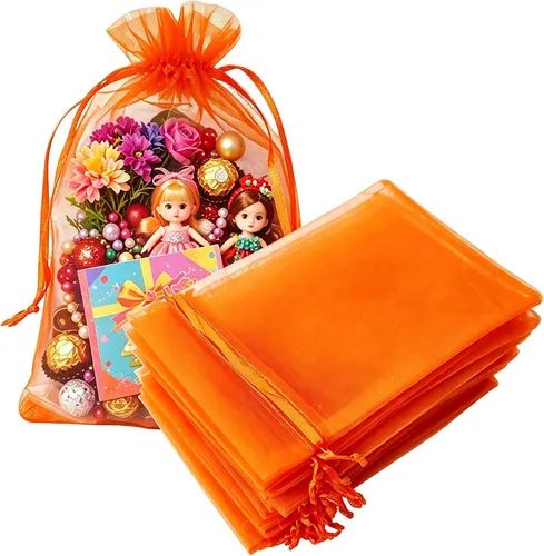 Vista 19 de Juego de 50 bolsas de organza de regalo con cordón azul aguamarina de 4 x 6 pulgadas para baby shower, Navidad, boda, recuerdos de fiesta, despedida