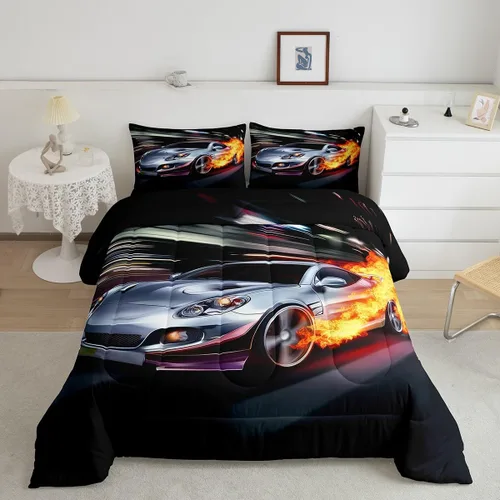 Vista 11 de Erosebridal Yin Yang - Juego de edredón para niños y adolescentes, edredón de plumón de hielo y fuego, tamaño individual, juego de ropa de cama