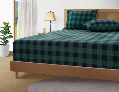 Vista 6 de LANE LINEN Sábanas de franela 100% algodón, doble cepillado para mayor suavidad, ropa de cama transpirable de algodón ligero tamaño matrimonial
