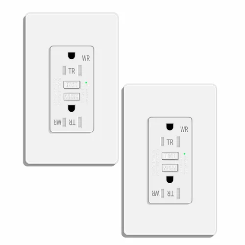 Vista 40 de 15 Amp GFCI Outlet with USB C Ports & USB-A, 1PCS 24W Self-Testing GFCI USB Combo with LED Indicator, Tamper Resistant for Kitchen & Bathroom