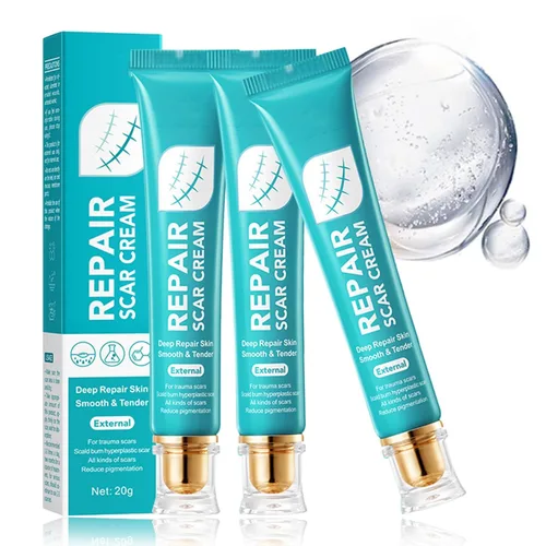 Vista 6 de Crema de cicatrices para hombres y mujeres, crema reparadora de cicatrices de piel, gel de eliminación de cicatrices de silicona avanzada facial