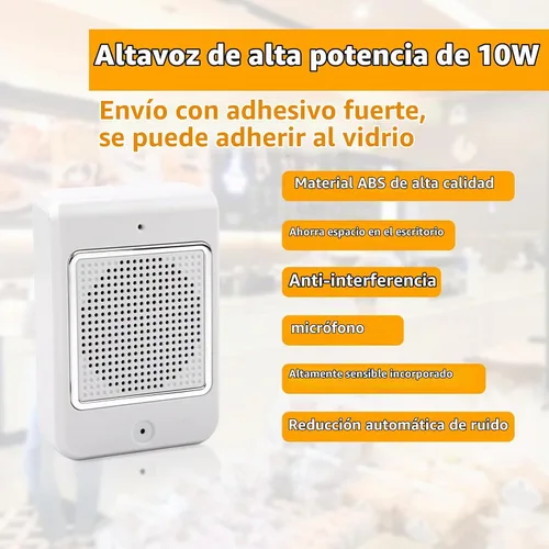 Vista 6 de Sistema de intercomunicación de altavoz de ventana, intercomunicador de contador de ventana de doble vía con cable, altavoz de alta potencia