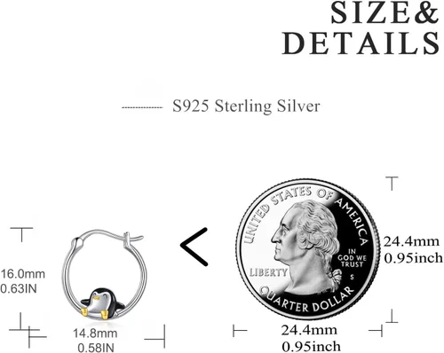 Vista 4 de VONALA Aretes de aro pequeños de plata de ley 925, lindos regalos de cumpleaños para mujer