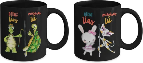 Vista 2 de Regalo para tios Taza de cafe para navidad Perfecto regalo para graduados, profesionales y estudiantes Vaso con afirmaciones positivas, Negro