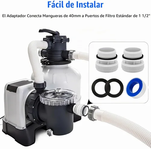 Vista 5 de Paquete de 4 adaptadores de conversión de manguera 4560 de 1.575 in a 1 1/2