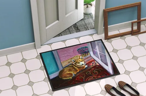 Vista 4 de Caroline's Treasures 7410MAT Corgi - Felpudo para puerta delantera, 18 x 27 pulgadas, para interiores y exteriores, para entrada, antideslizante