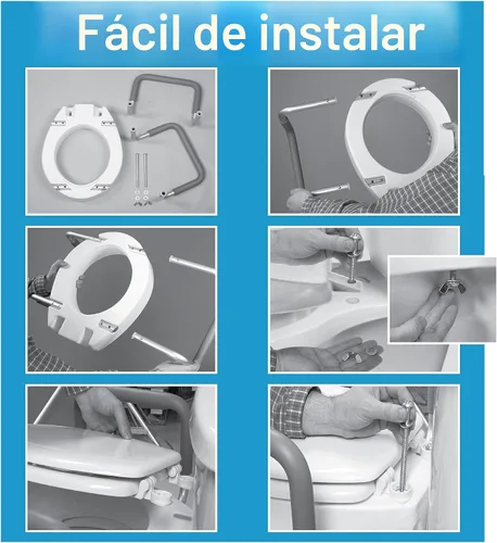 Vista 4 de Carex Asiento de inodoro elevado de 3.5 pulgadas con brazos, elevador de asiento de inodoro alargado, capacidad de hasta 250 libras, asiento