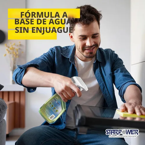 Vista 7 de STARPOWER Limpiador/Desengrasante Super Poderoso de Alta Resistencia para Todas las Superficies, Grasa, Aceite y Suciedad, 24 Onzas Para todo