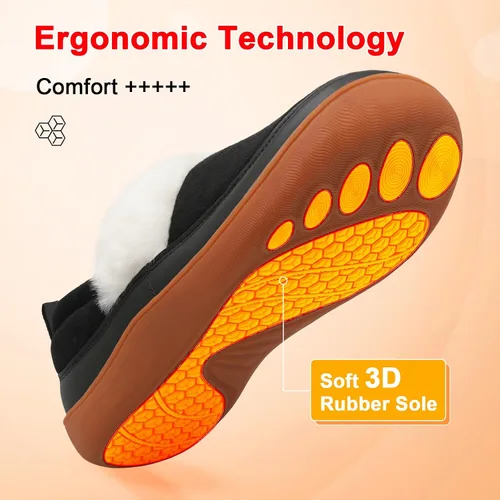 Vista 5 de Scurtain Pantuflas tipo mocasín para mujer, cómodas y cómodas botas de invierno con suela de goma cómoda