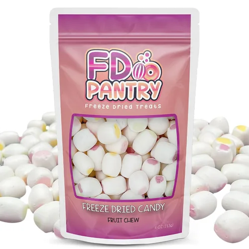 Vista 10 de Dulce Crujiente de Air Taffy Liofilizado - Variedad de Sabores de Frutas, 3.5 oz Fresa, Melón, Cereza, Frambuesa, Naranja, Uva, Misterio Snack