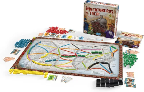 Vista 3 de ¡Aventureros al Tren! Juego de Mesa - Aventura Ferroviaria, Juego de Estrategia y Diversión para Adultos y Familia, A Partir de 8 Años, 2-5