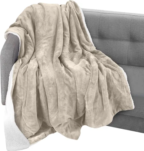 Vista 14 de Elegant Comfort Manta, Manta Reversible de Franela Sherpa, Ultra-Suave, Mullida, Acogedora y Afelpada - Manta Decorativa Ligera para Todas las Gris