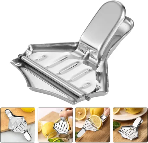 Vista 4 de Cabilock Manual Lemon Juicer Squeezer Stainless Steel Citrus Press Handheld Orange Juice Extractor 8.5x7x3.5cm for Kitchen and Home Use
