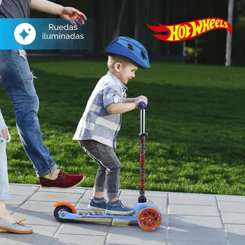 Vista 9 de Patinete para niños, auto equilibrio de 3 ruedas, ruedas LED iluminadas Hot Wheels