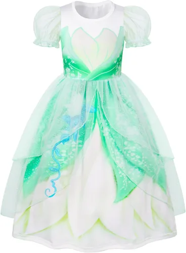 Vista 14 de Ropa de Disfraz de Princesa para Niñas Cumpleaños Fiesta Elegante Disfraz de Halloween Vestidos de Princesa para Niños Pequeños Rosa
