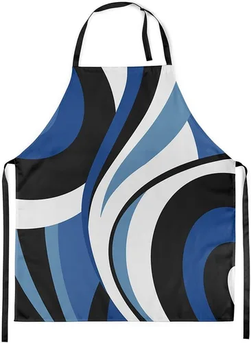 Vista 21 de Castle Fairy Delantal de cocina geométrico en espiral, moderno delantal impermeable con rayas simples para adultos (sin bolsillo), 31 x 26 pulgadas