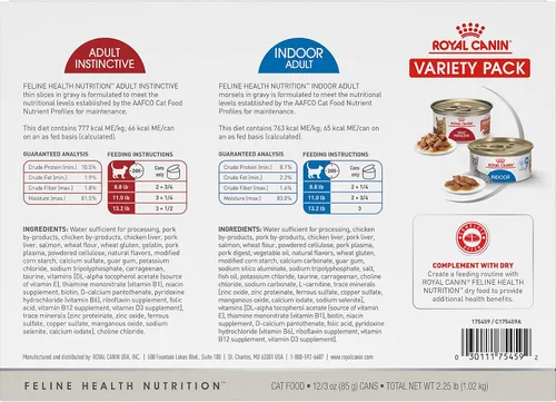 Vista 2 de Royal Canin Feline Health Nutrition - Rebanadas finas instintivas en salsa y bocados en salsa, paquete variado de comida para gatos, 3 onzas