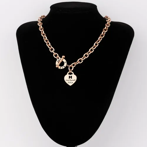 Vista 3 de TTJHGYQO Pulsera Love Yourself Collar Kpop, regalo inspirador para amantes de Kpop, joyería A.R.M.Y, collar para fanáticos de Kpop para mujer