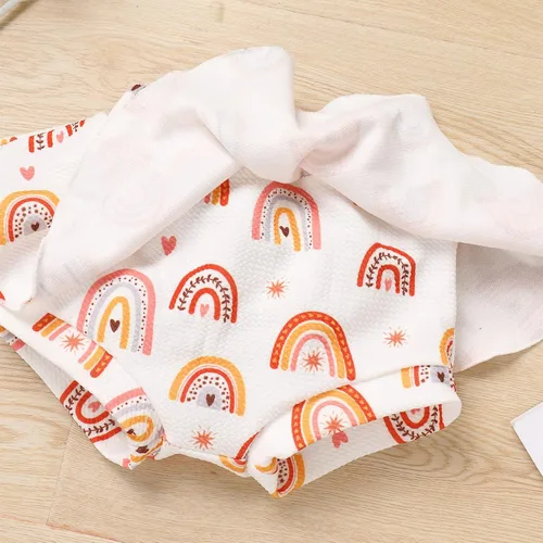 Vista 5 de IMEKIS Traje de ratón para bebé y niña, mameluco de girasol y melocotón + pantalones cortos con volantes + diadema para sesión de fotos de pastel