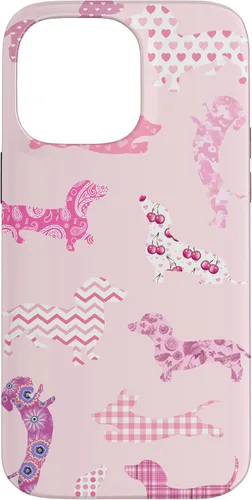 Vista 19 de Funda para iPhone 11 rosa boho Dachshund Doxie