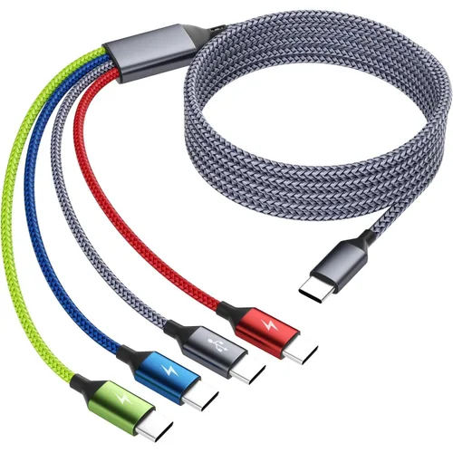 Vista 10 de MPATIBY - Cable de carga múltiple, doble tipo C Cable de carga de nailon trenzado 3 en 1 con puertos IP/tipo C para teléfonos