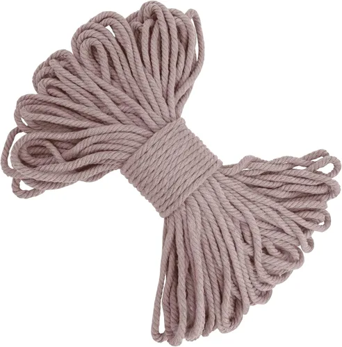 Vista 38 de Cuerda de macramé de 0.197 in x 22 yardas, cuerda gruesa de hilo de algodón natural, cuerda de colores para colgar plantas de macramé, para colgar