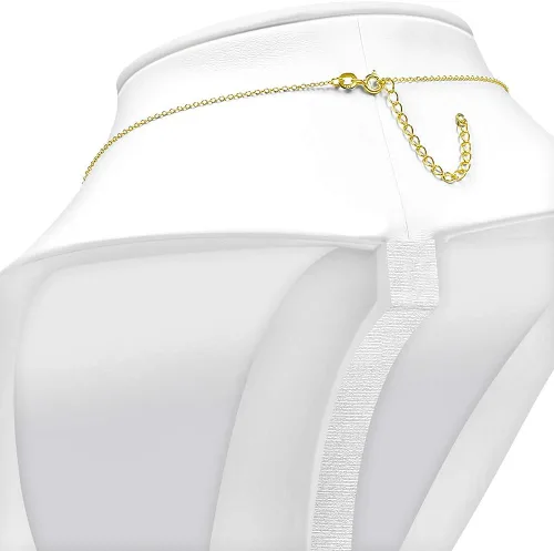 Vista 8 de Collar con colgante CZ mal de ojo azul blanco de plata de ley 925