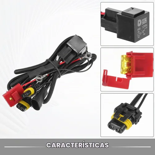 Vista 3 de HID Arnés de relé de cableado de batería de 4.9 ft / 4.9 pies de largo 9006/9012/H10/9005 HID Lámparas Kit de relé de enchufe de 12 V Ruber
