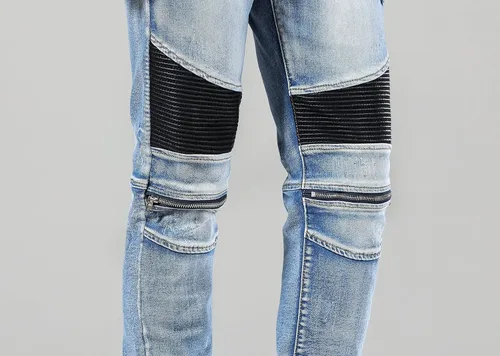 Vista 6 de Liuhond Skinny Slim Fashion - Jeans elásticos de motociclista de Hip Hop con agujeros rectos rasgados.