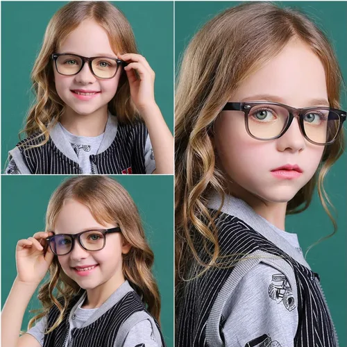 Vista 3 de DYLB Lentes de bloqueo de luz azul para niños y niñas, paquete de 2, anteojos de computadora para niños de 3 a 9 años, antiluz azul y dolor de Negro