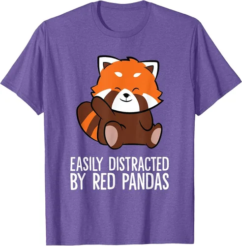 Vista 47 de Red Panda Love Easily Distracted By Red Pandas T-Shirt Asphalt Grey