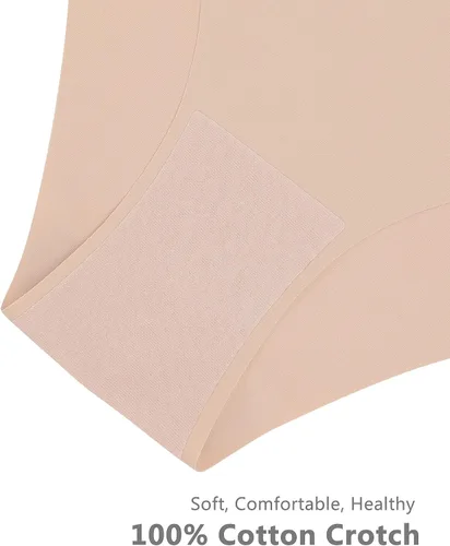 Vista 4 de SHARICCA Bragas de Bikini sin Costuras para Mujer, de Corte Descarado, Invisibles, Transpirables, Suave, Elásticas, Ropa Interior, Paquete Múltiple