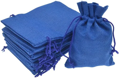 Vista 21 de 50 bolsas de arpillera blanca con cordón, bolsas pequeñas de lino de 2.7 x 3.5 pulgadas, bolsas de regalo para joyas, bolsas de dulces para Navidad