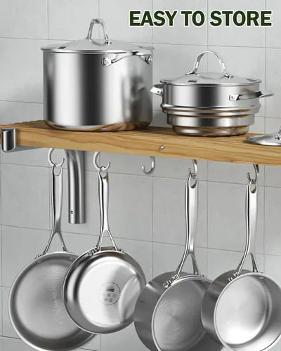 Vista 8 de Cooks Standard Sartén profunda, cubierta, de acero inoxidable revestido en múltiples capas, 5 cuartos de galón, 11 pulgadas., Acero inoxidable