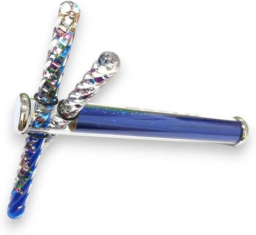 Vista 7 de Star Magic KaleidoscopeX - Varita de doble purpurina Kaleidsocope con dos varitas pequeñas con purpurina que cruza el caleidoscopio (azul)