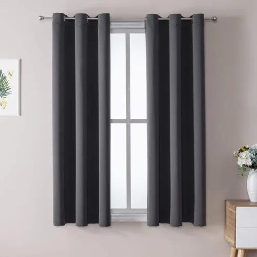 Vista 134 de ChrisDowa - Cortinas cortas para ventana de 40 pulgadas para dormitorio - Cortinas cortas con ojales y aislamiento térmico para oscurecer