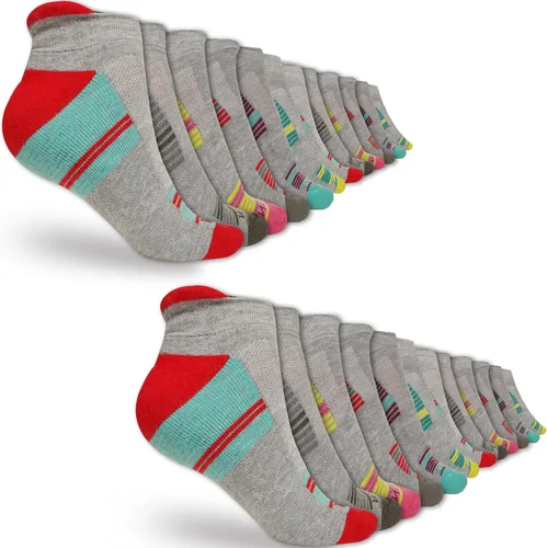 Vista 9 de Compression Ankle Socks for Men & Women – Stretch Fit, Cushioned Support & Breathable Comfort, Size 7-10 Negro (surtido) - Paquete de 6