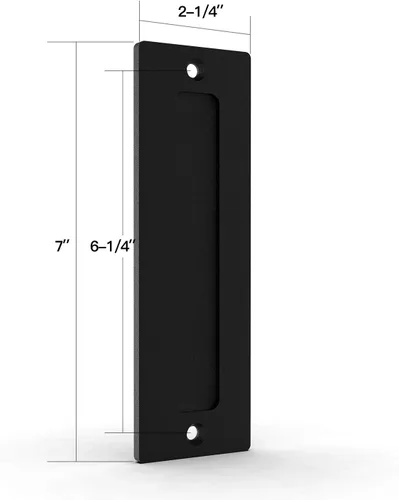 Vista 2 de Orgerphy Juego de 2 tiradores negros de 7 pulgadas para puerta de granero, mango invisible simple y resistente para puertas, garajes, cobertizos