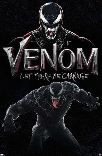 Vista 12 de Trends International Marvel Venom: Let There be Carnage - Póster de pared de ataque, 22.4 pulgadas de largo x 14.7 W, versión enmarcada de madera