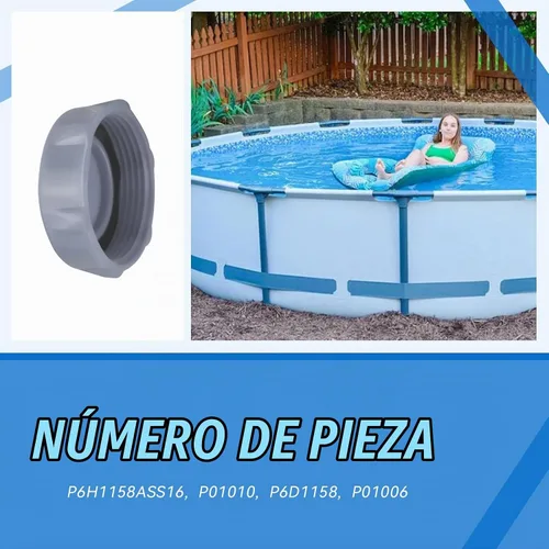 Vista 5 de 1 tapa gris para válvula de drenaje de piscina, plástico grueso resistente a la intemperie