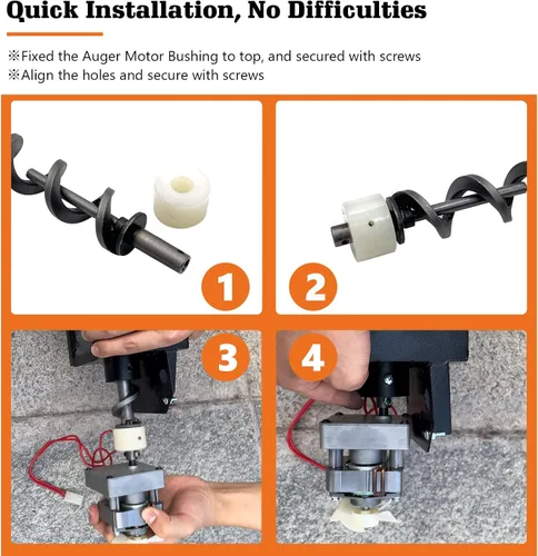 Vista 4 de Kit de bujes de motor de barrena de encendido directo de 17 pulgadas, repuesto para parrillas de pellets Traeger Eastwood 22, Fremont, Lil Tex Elite