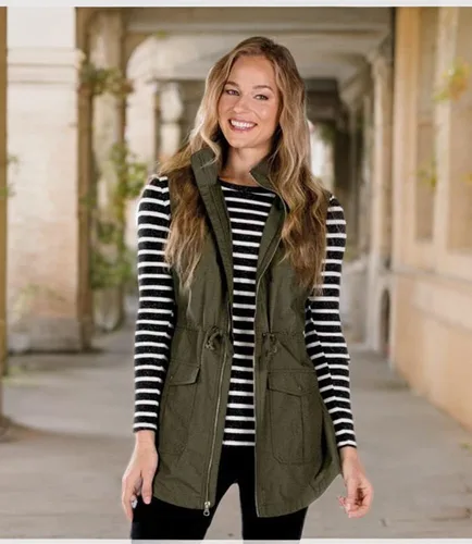 Vista 5 de Charles River Apparel Chaleco utilitario Bristol para mujer, chaleco de moda ajustado más largo