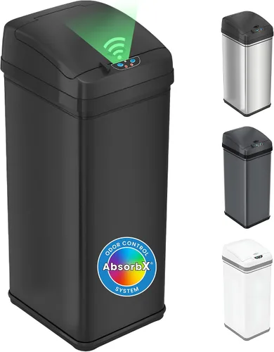 Vista 14 de iTouchless PUEDE DE BASURA AUTOMÁTICO DE 13 GALONES CON FILTRO DE ABSORTE DE OLOR Y BLOQUEO DE LA TAPA, PINDADOR DE BASURA DE COCINA DE SENSOR negro