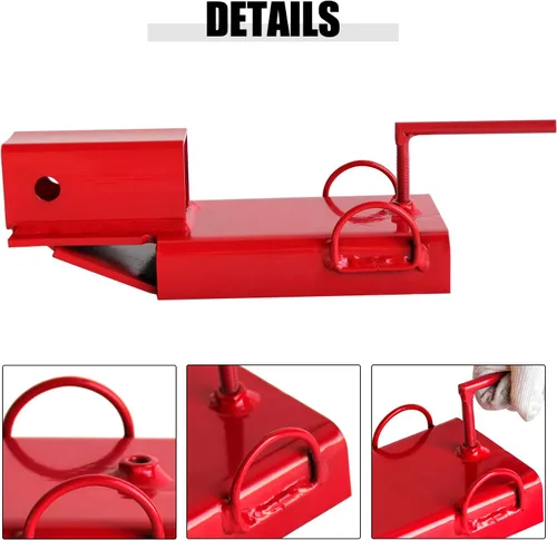 Vista 3 de Accesorio de enganche de remolque para montacargas, adaptador de remolque receptor de 2 pulgadas con cadena roja