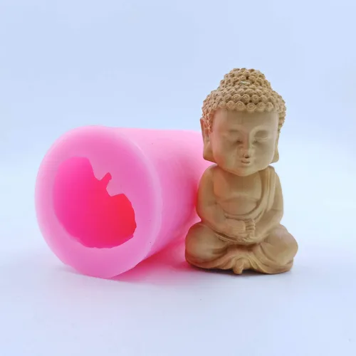 Vista 5 de Maitreya Buddha Design - Molde de vela de silicona perfumado, molde de cera de jabón perfumado, molde de silicona 3D para aroma, yeso, resina