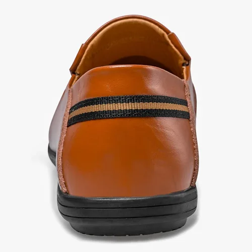 Vista 3 de LUODENGLANG Mocasines de cuero genuino de alta calidad para hombre, zapatos casuales sin cordones, mocasines para conducir, mocasines ligeros