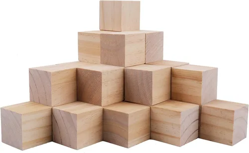 Vista 8 de Tosnail Paquete de 150 cubos de madera sin terminar de 1 pulgada, bloques de madera en blanco para hacer manualidades