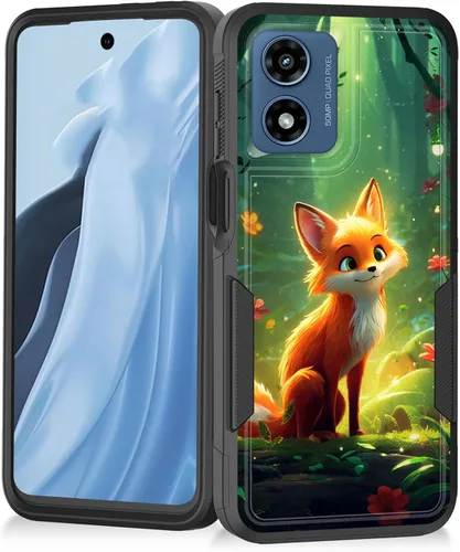 Vista 184 de Funda para Moto G Play 4G 2024, resistente de doble capa híbrida de policarbonato duro, goma suave, a prueba de golpes, funda protectora resistente