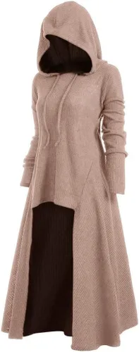 Vista 2 de RMXEi - Blusa de moda con capucha para mujer, talla grande, estilo vintage, con capa alta y baja